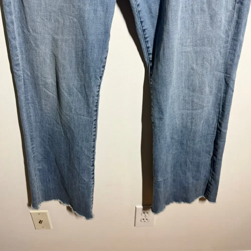 Kut From The Kloth Wide Leg Raw Hem Denim‎ Jean Women Blue Minimal Modest Boho
